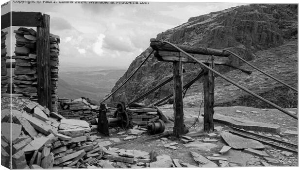 Abandoned Slate Workings on the Old Man Canvas Print by Paul J. Collins