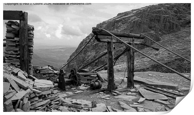 Abandoned Slate Workings on the Old Man Print by Paul J. Collins