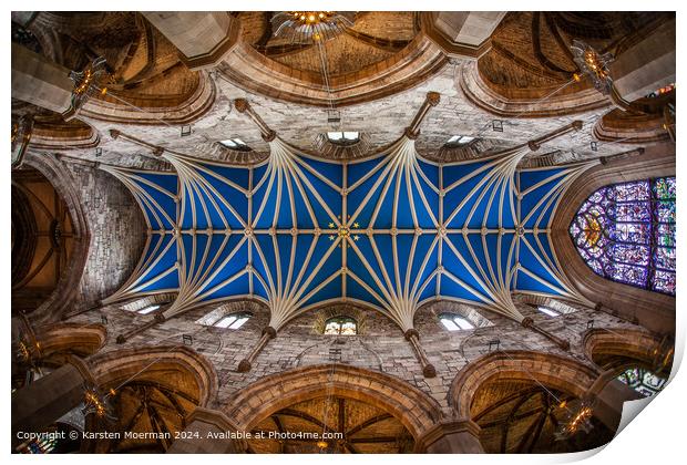 St Giles Cathedral Ceiling Architecture Print by Karsten Moerman