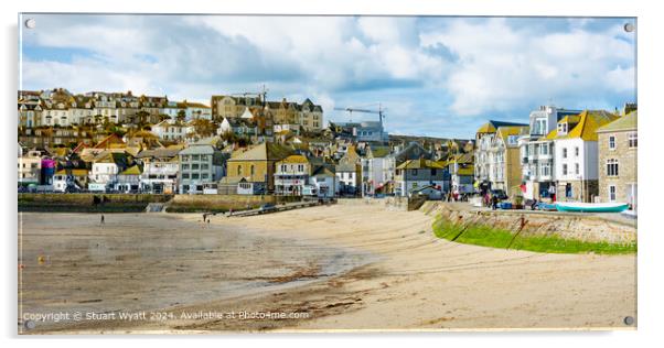 St Ives Harbour Sand Acrylic by Stuart Wyatt