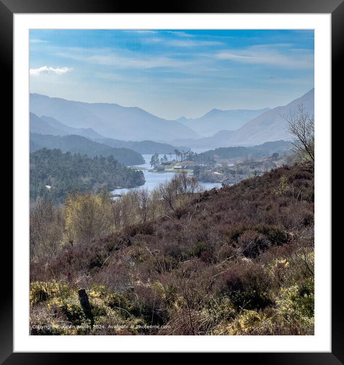 Misty Heather Mountains in Glen Affric Framed Mounted Print by Kevin Wailes