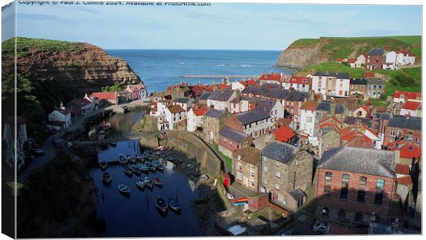 Above Staithes Canvas Print by Paul J. Collins