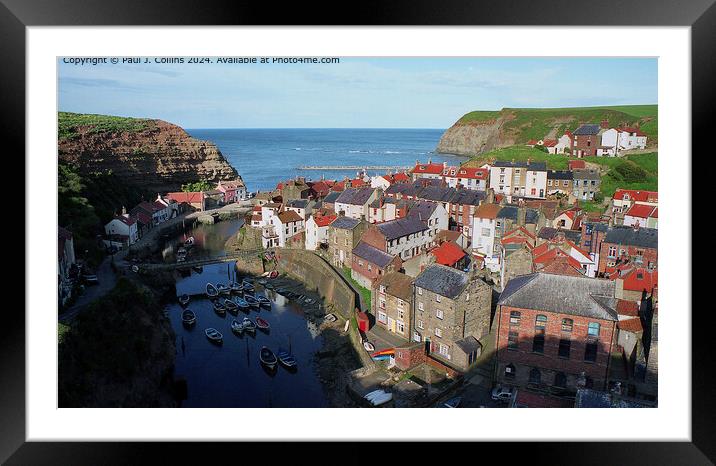Above Staithes Framed Mounted Print by Paul J. Collins