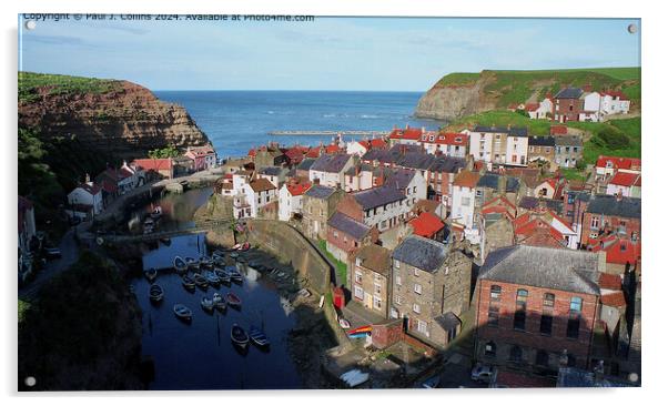 Above Staithes Acrylic by Paul J. Collins