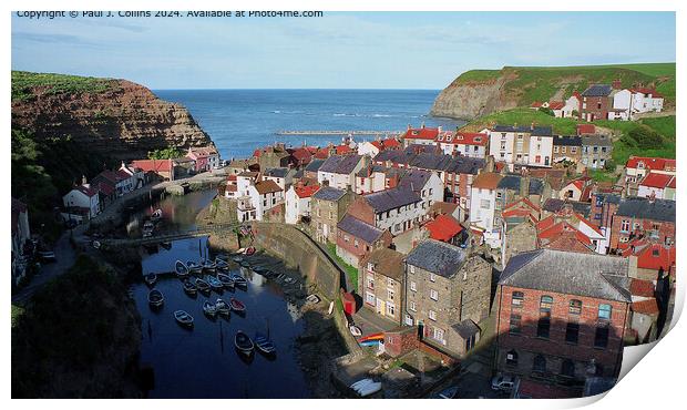 Above Staithes Print by Paul J. Collins