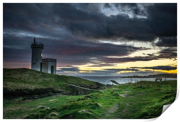 Elie Lighthouse Sunset Print by Alan Sinclair