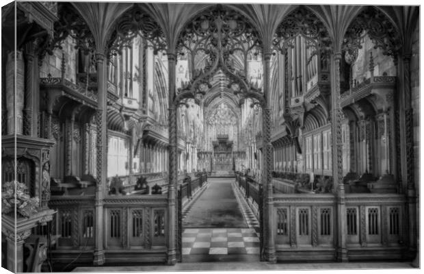 Selby Abbey Mono HDR Canvas Print by Glen Allen