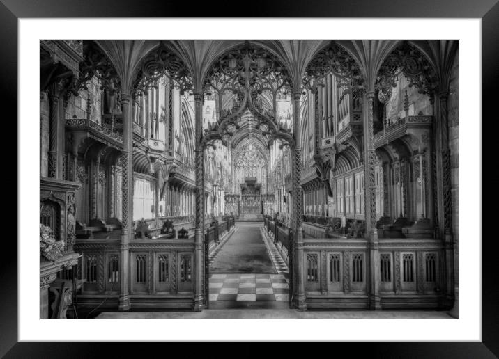 Selby Abbey Mono HDR Framed Mounted Print by Glen Allen