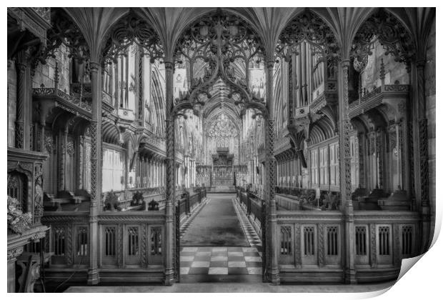 Selby Abbey Mono HDR Print by Glen Allen