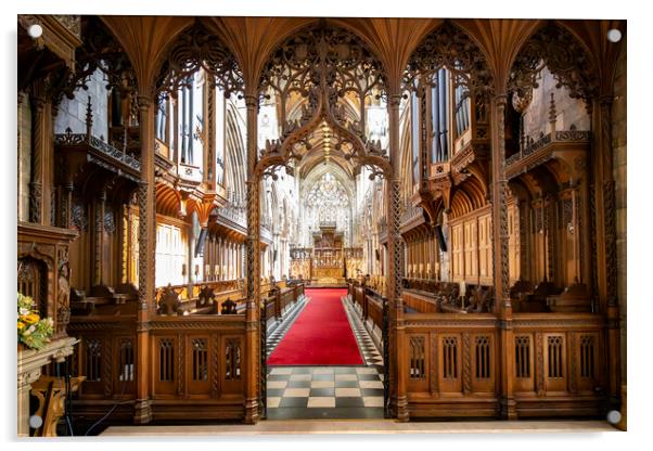 Selby Abbey Interior Acrylic by Glen Allen