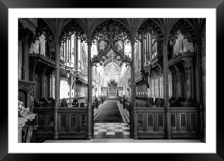 Selby Abbey High Contrast Mono Framed Mounted Print by Glen Allen