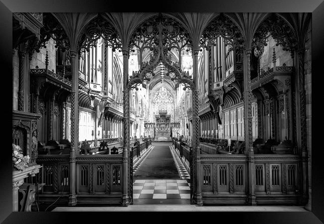 Selby Abbey High Contrast Mono Framed Print by Glen Allen