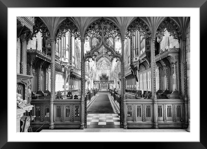 Selby Abbey mid tones Black & White Framed Mounted Print by Glen Allen