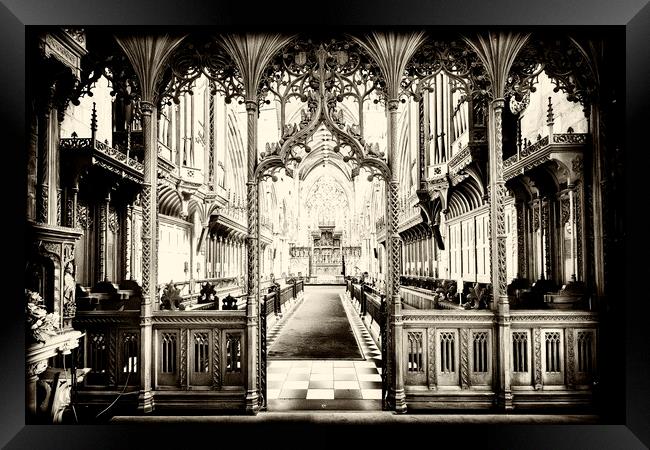 Selby Abbey Yellow Toned Framed Print by Glen Allen