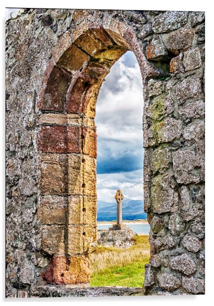 Lladdwyn Island Castle Ruins Acrylic by Kevin Hellon