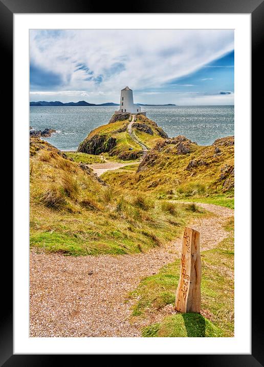 Newborough Beach Lighthouse Landscape Framed Mounted Print by Kevin Hellon