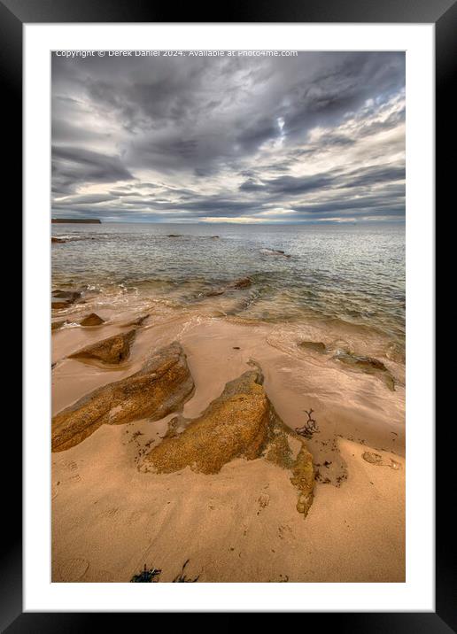 Hopeman Beach Seascape Scotland Framed Mounted Print by Derek Daniel