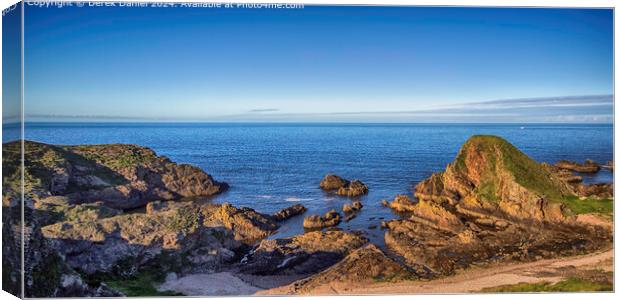 Portknockie Coastline Panoramic Landscape Canvas Print by Derek Daniel