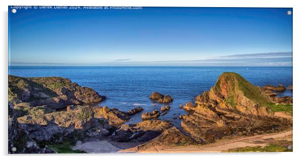 Portknockie Coastline Panoramic Landscape Acrylic by Derek Daniel