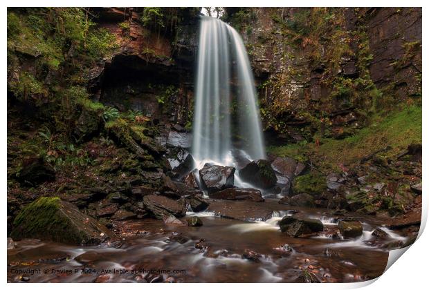 Melincourt Waterfall Landscape Print by Davies P
