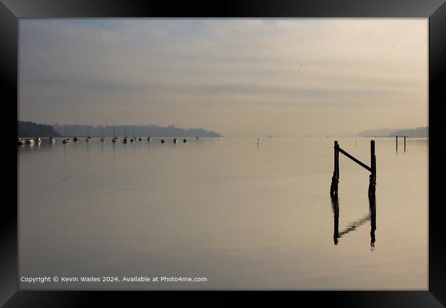 A calm morning on the Orwell estuary Framed Print by Kevin Wailes