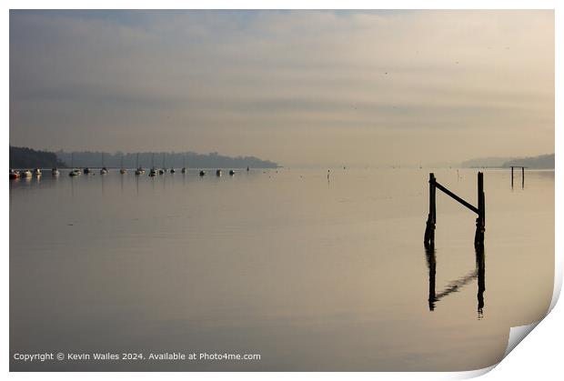 A calm morning on the Orwell estuary Print by Kevin Wailes