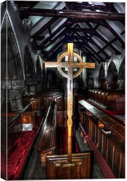 St Michaels on Wyre Cross Canvas Print by Victoria Limerick