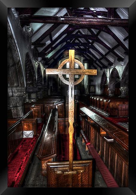 St Michaels on Wyre Cross Framed Print by Victoria Limerick