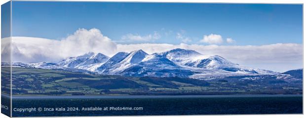 Snowdon Mountain Range Snowscape Canvas Print by Inca Kala