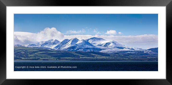 Snowdon Mountain Range Snowscape Framed Mounted Print by Inca Kala