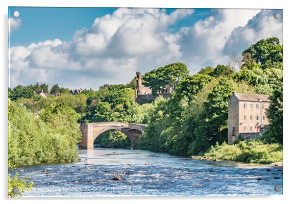 Barnard Castle and The River Tees, Teesdale Acrylic by Richard Laidler