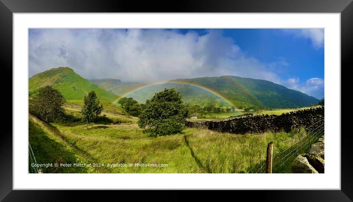 Rainbows Kirkstone Pass Framed Mounted Print by Peter Fletcher