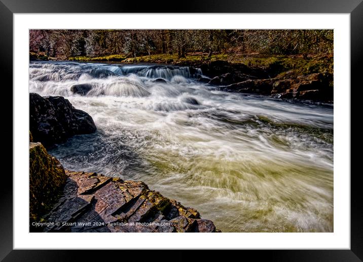 River Dart Rapids Framed Mounted Print by Stuart Wyatt