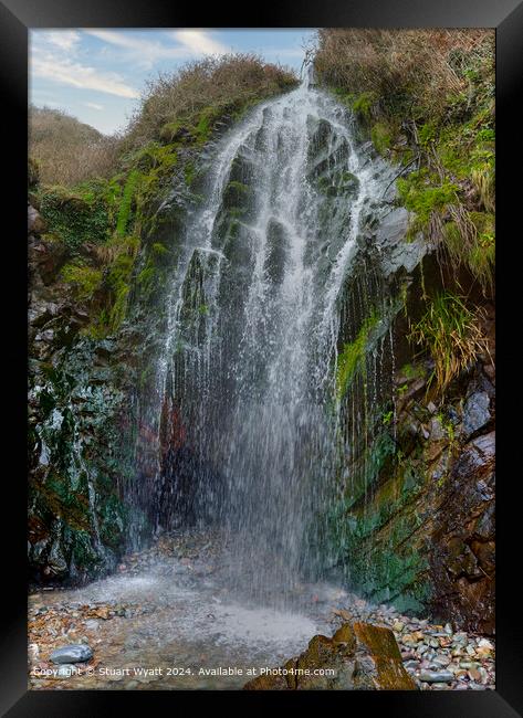 Clovelly Waterfall Landscape Framed Print by Stuart Wyatt