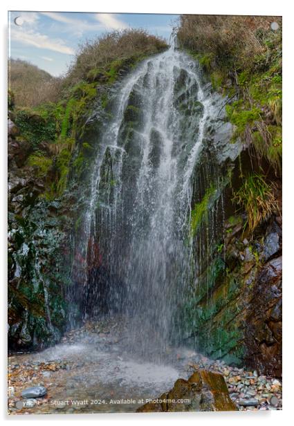 Clovelly Waterfall Landscape Acrylic by Stuart Wyatt