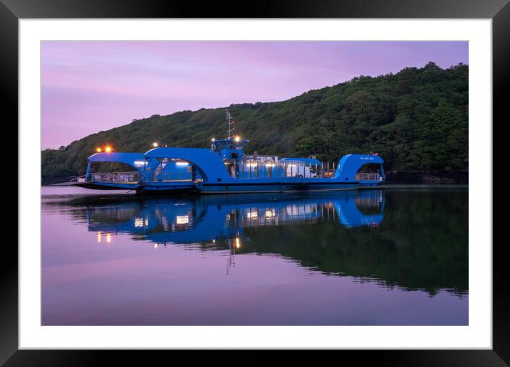 King Harry Ferry Dusk View Framed Mounted Print by Richard Downs