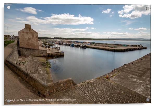 Burghead Harbour Nautical Scene Acrylic by Tom McPherson