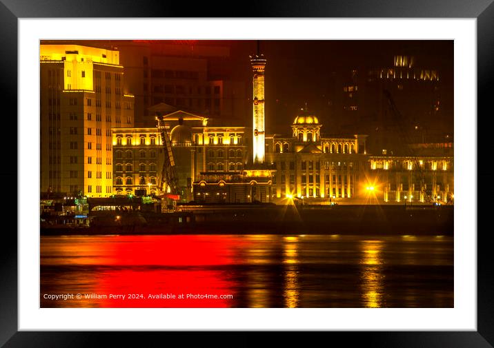 Bund Shanghai China Reflections Framed Mounted Print by William Perry