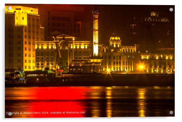 Bund Shanghai China Reflections Acrylic by William Perry