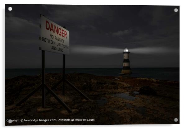 Trwyn Du Lighthouse  Acrylic by Ironbridge Images