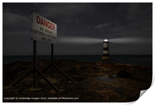 Trwyn Du Lighthouse  Print by Ironbridge Images