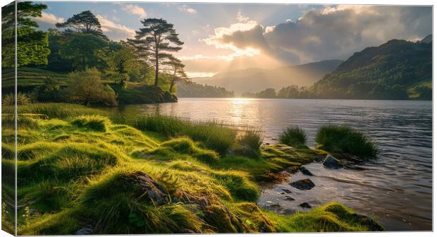 Ullswater Lake Cumbria Landscape Canvas Print by Steve Smith