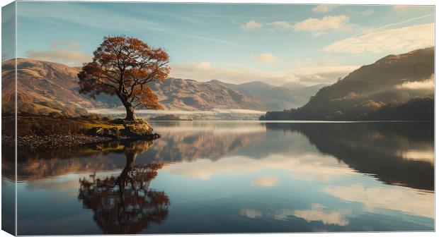 Ullswater Lake Reflection Canvas Print by Steve Smith