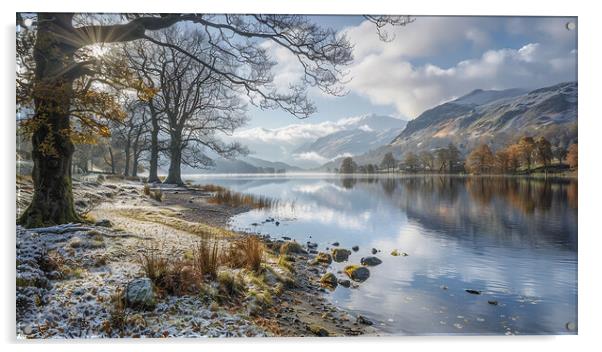 Ullswater Frosty Reflection Acrylic by Steve Smith