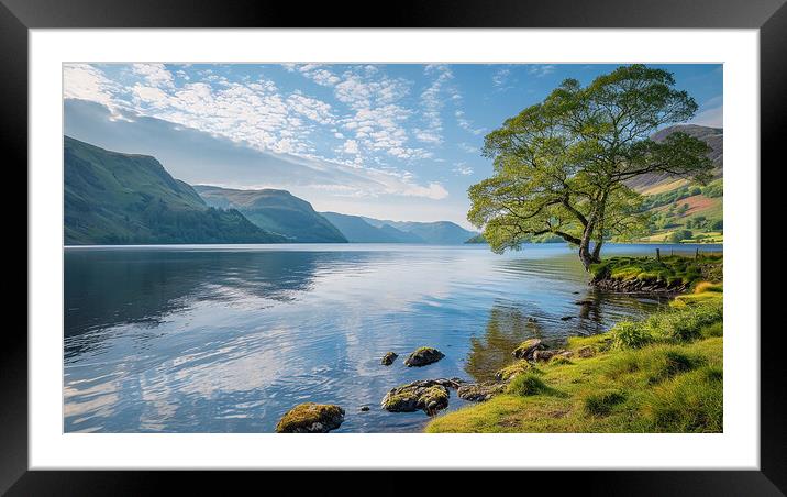 Ullswater Lake Landscape Reflection Framed Mounted Print by Steve Smith