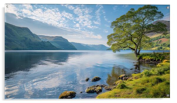 Ullswater Lake Landscape Reflection Acrylic by Steve Smith