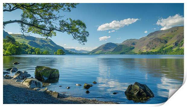 Ullswater Lake Reflections Print by Steve Smith
