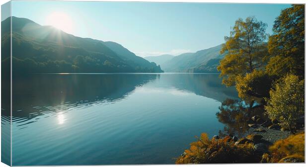 Ullswater Lake Autumn Reflections Canvas Print by Steve Smith