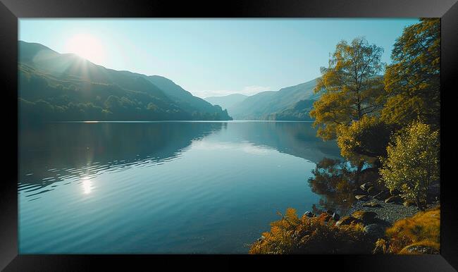 Ullswater Lake Autumn Reflections Framed Print by Steve Smith