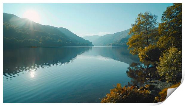 Ullswater Lake Autumn Reflections Print by Steve Smith